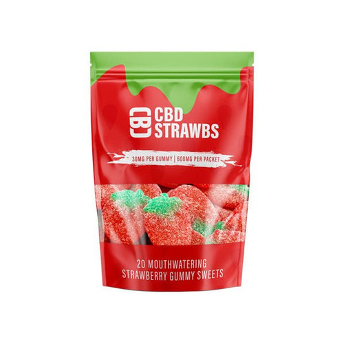 CBD Asylum 600mg Strawberry Gummies Ct Pouch (BUY 1 GET 2 FREE) - Associated CBD