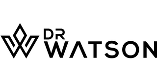 A logo with the text "Dr Watson" in bold, modern font. To the left of the text is a stylized geometric design resembling a "W" composed of diamond shapes. The design is black on a white background.