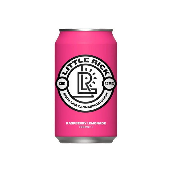 12 x Little Rick 32mg CBD (CBG) Sparkling 330ml Raspberry Lemonade - Associated CBD