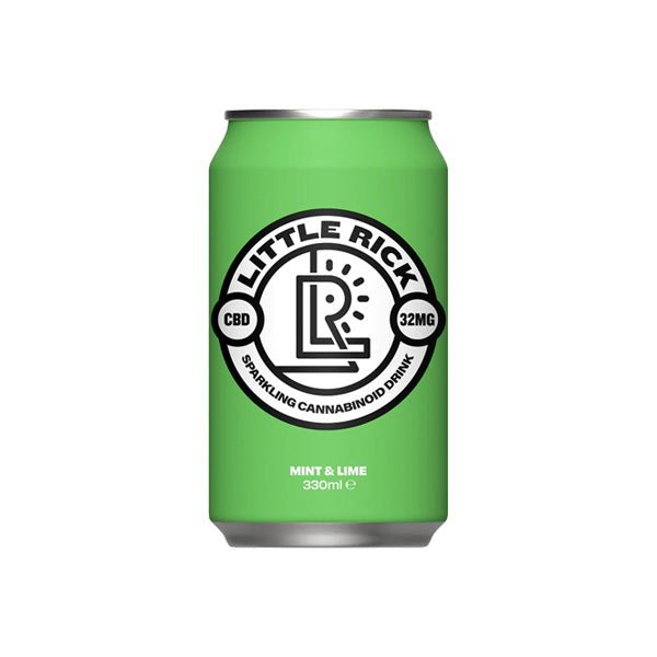 12 x Little Rick Drink 32mg CBD (+CBG) Sparkling 330ml Mint & Lime - Associated CBD