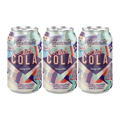 12 x Rebelicious Real Cola Sparkling Soft Drink - 330ml - Associated CBD
