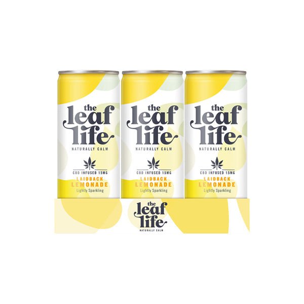 12x Leaf Life 15mg CBD Laidback Lemonade Soft Drink 250ml - Associated CBD