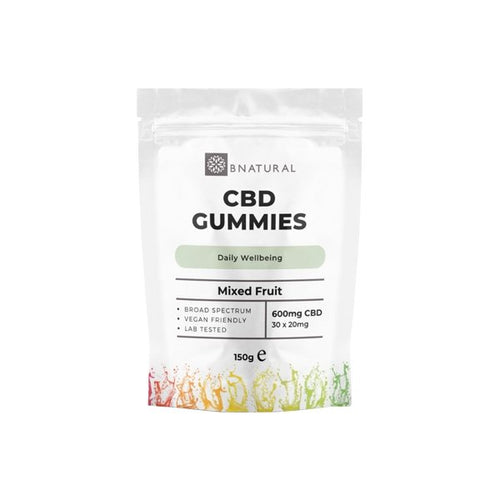 Bnatural 600mg Broad Spectrum CBD Mixed Fruit Gummies - 30 Pieces - Associated CBD