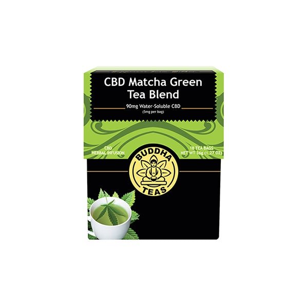 Buddha Teas 5mg CBD Tea Bags - Matcha Green Tea Blend - Associated CBD