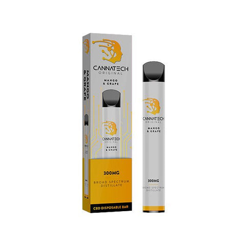 Cannatech 300mg CBD Disposable Bar Vape Device 600 Puffs - Associated CBD