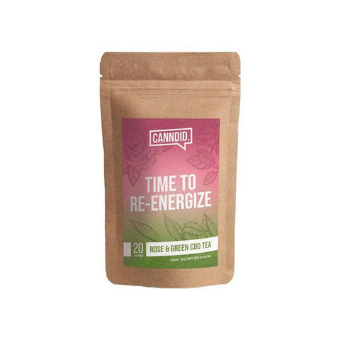 Canndid 200mg CBD Rose & Green Tea Bags - 20 Bags - Associated CBD