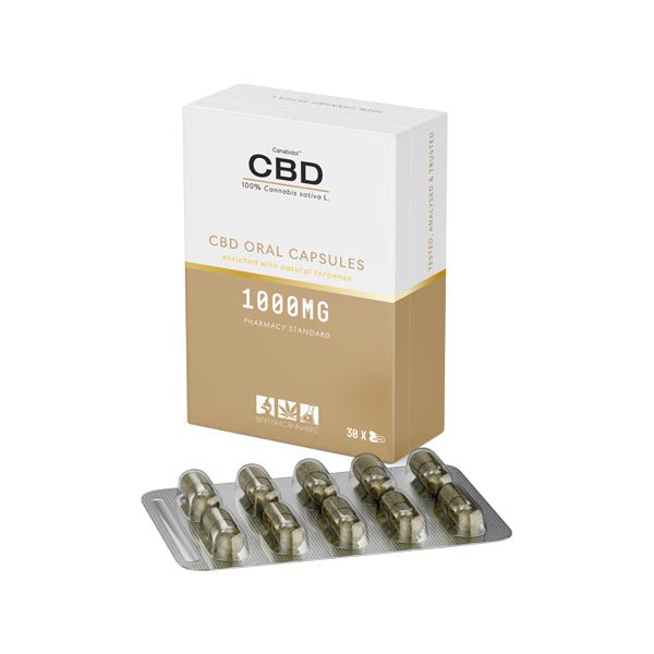 CBD by British Cannabis 1000mg CBD 100% Cannabis Oral Capsules - 30 Caps - Associated CBD