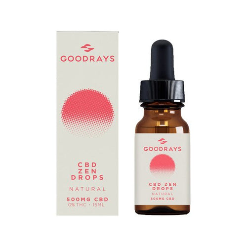 Goodrays 500mg CBD Natural Zen Drops - 15ml - Associated CBD