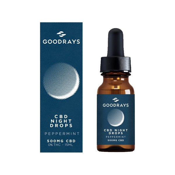 Goodrays 500mg CBD Peppermint Night Drops - 15ml - Associated CBD