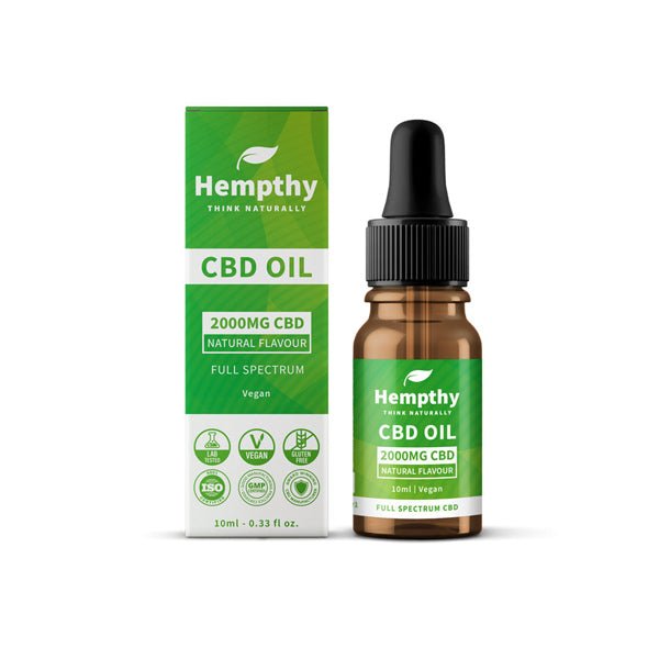 Hempthy 2000mg CBD Oil Full Spectrum Natural - 10ml - Associated CBD