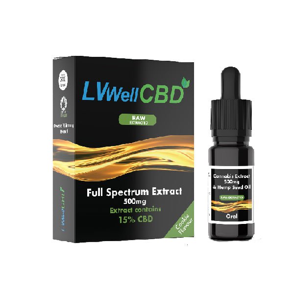 LVWell CBD 500mg 10ml Raw Cannabis Oil - Associated CBD