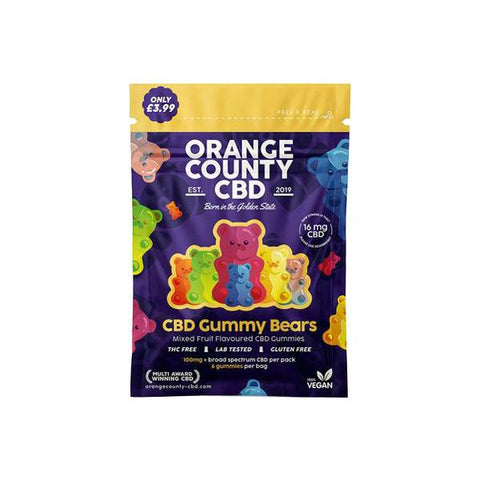 Orange County CBD 100mg Mini CBD Gummy Bears - 6 Pieces - Associated CBD