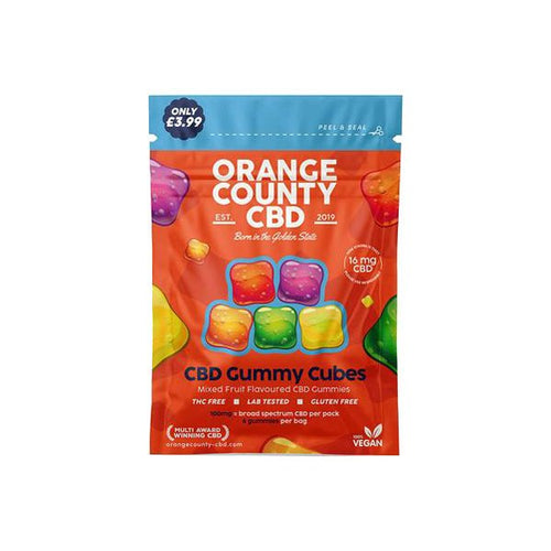 Orange County CBD 100mg Mini CBD Gummy Cubes - 6 Pieces - Associated CBD