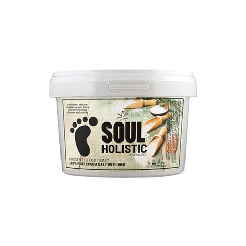 Soul Holistic 100mg CBD Pure Epsom Salt Unscented Foot Salt - 500g - Associated CBD